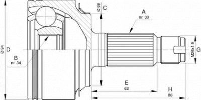 OPEN PARTS cvj575810 -  Шарнирный комплект, приводной вал